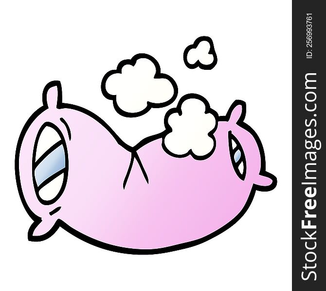 vector gradient illustration cartoon fluffy pillow
