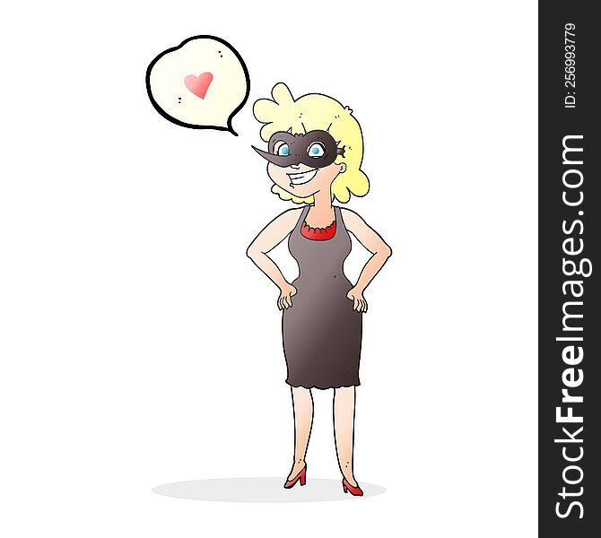 speech bubble cartoon woman wearing mask