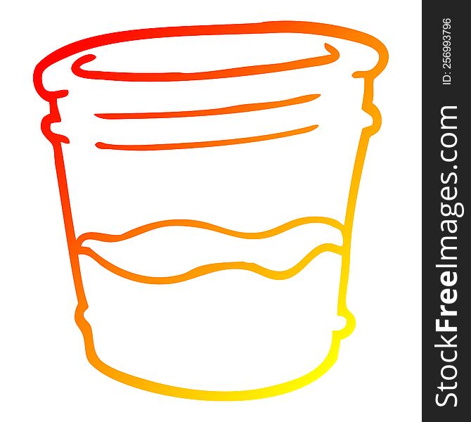Warm Gradient Line Drawing Cartoon Glass Of Drink