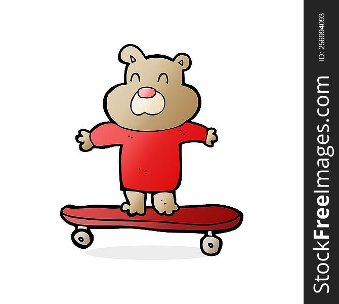 cartoon bear on skateboard