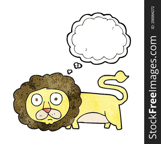 Thought Bubble Textured Cartoon Lion