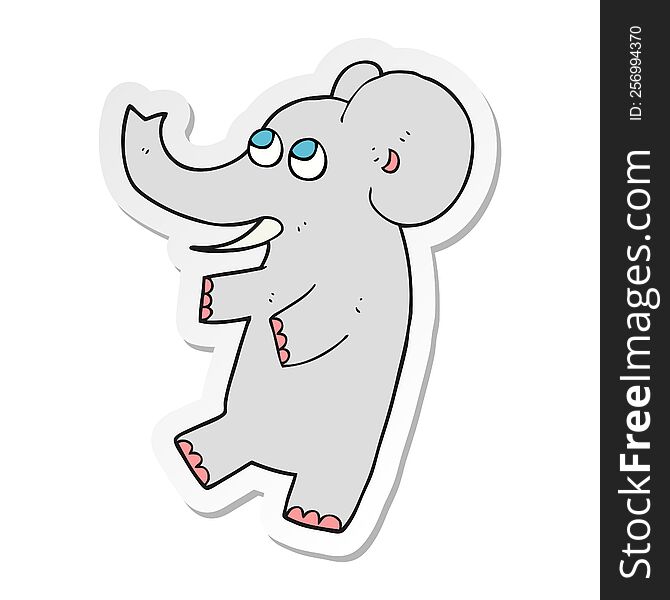 Sticker Of A Cartoon Cute Elephant