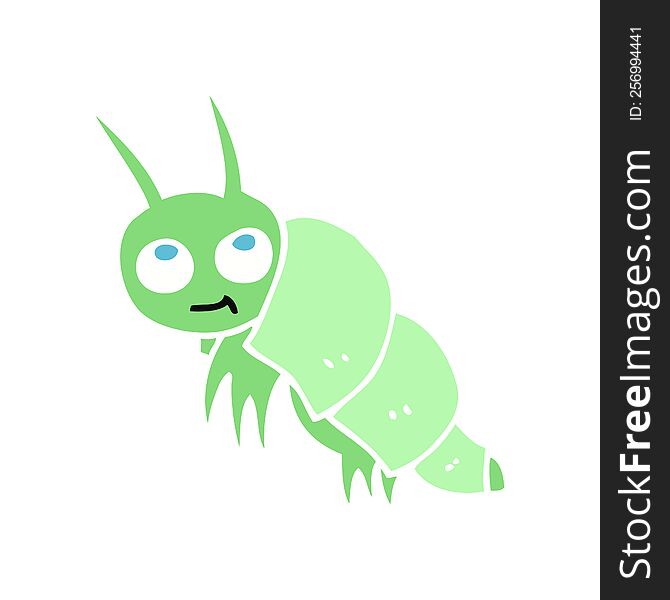Flat Color Illustration Of A Cartoon Little Bug