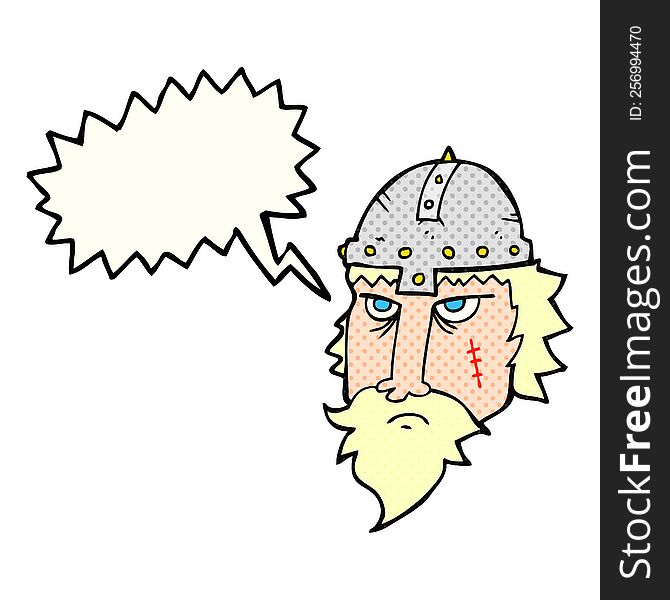 freehand drawn comic book speech bubble cartoon viking warrior