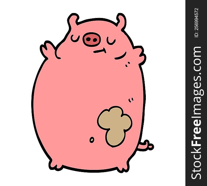 cartoon fat pig