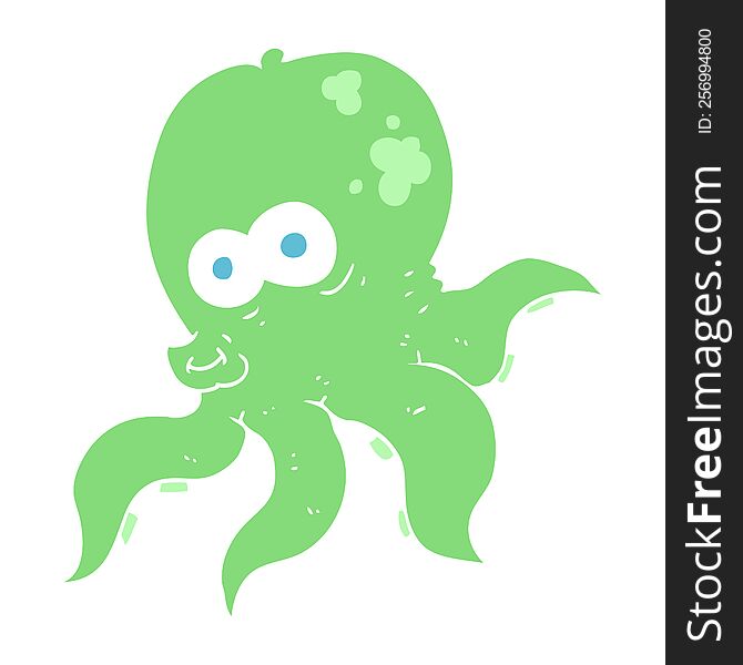 flat color illustration of octopus. flat color illustration of octopus