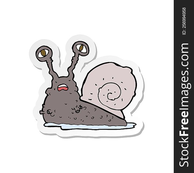 sticker of a cartoon gross snail