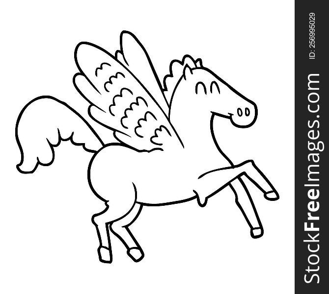 cartoon winged horse. cartoon winged horse
