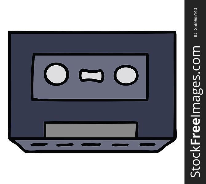 hand drawn cartoon doodle of a retro cassette tape