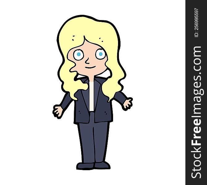 cartoon friendly business woman