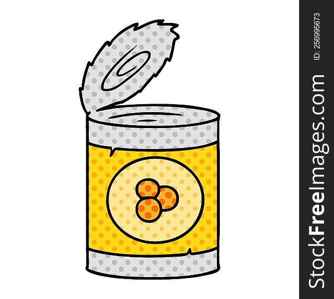 cartoon doodle of a can of peaches