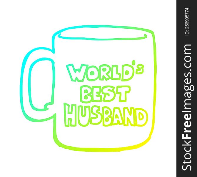 cold gradient line drawing of a worlds best husband mug