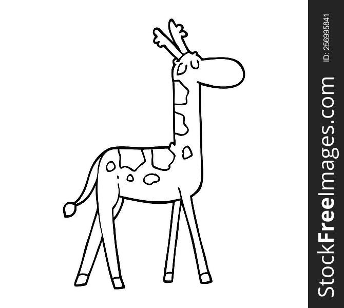 line drawing cartoon funny giraffe