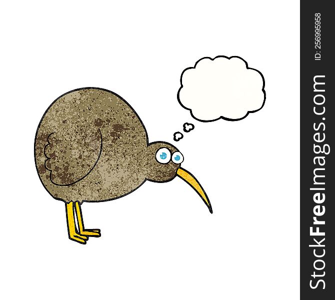 Thought Bubble Textured Cartoon Kiwi Bird