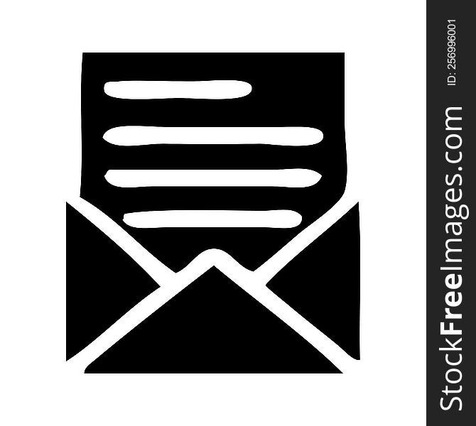 flat symbol of a letter and envelope