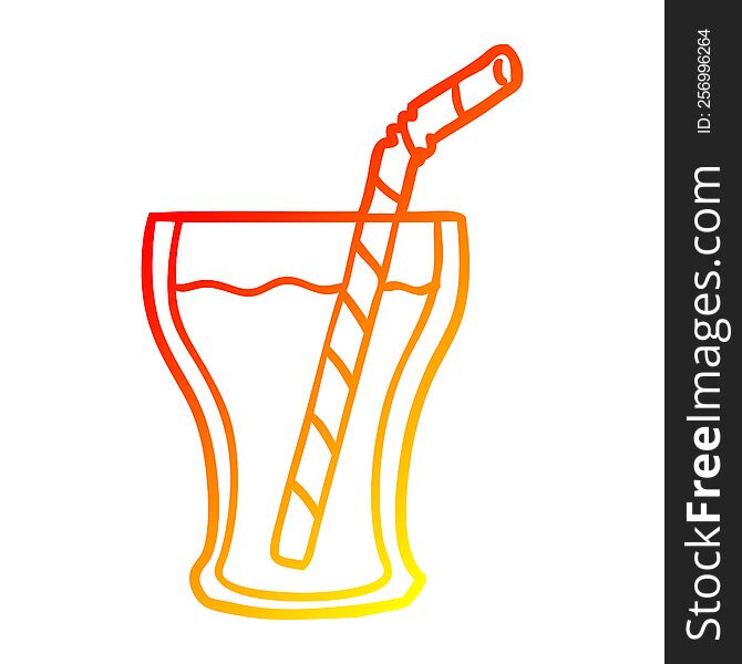 warm gradient line drawing of a glass of cola