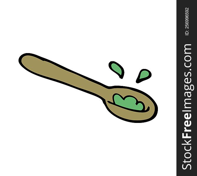 cartoon doodle ladle of food