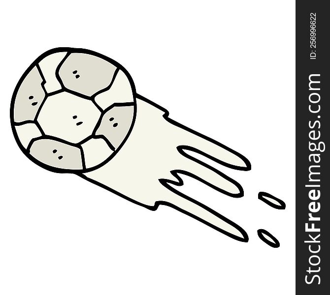 hand drawn doodle style cartoon soccer ball