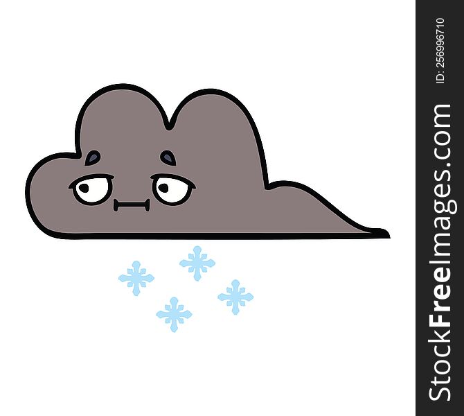 Cute Cartoon Storm Snow Cloud