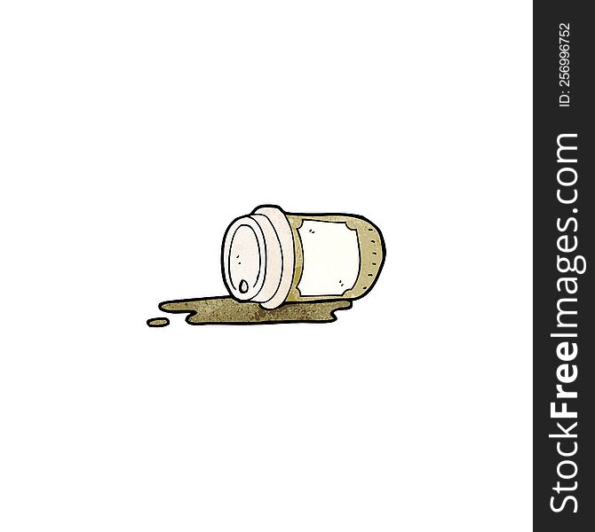 Spilled Take Out Coffee Cartoon