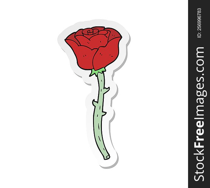 sticker of a cartoon rose