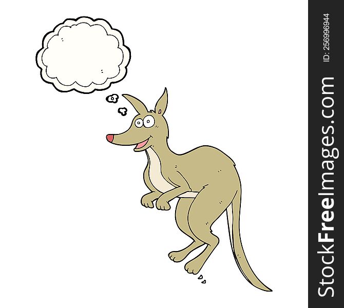 freehand drawn thought bubble cartoon kangaroo