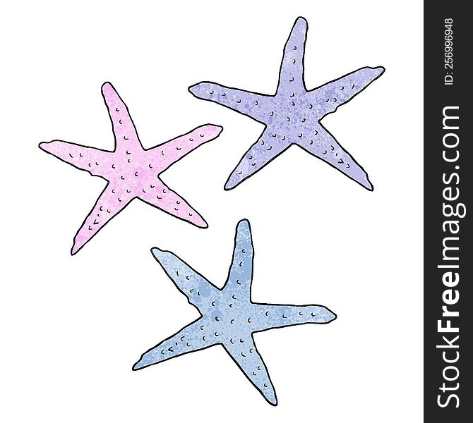 freehand textured cartoon starfish