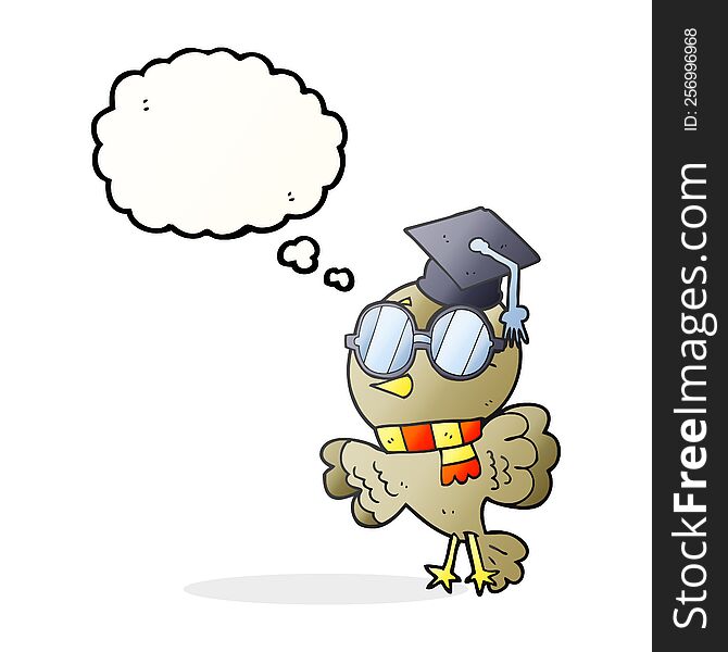 Cute Thought Bubble Cartoon Well Educated Bird