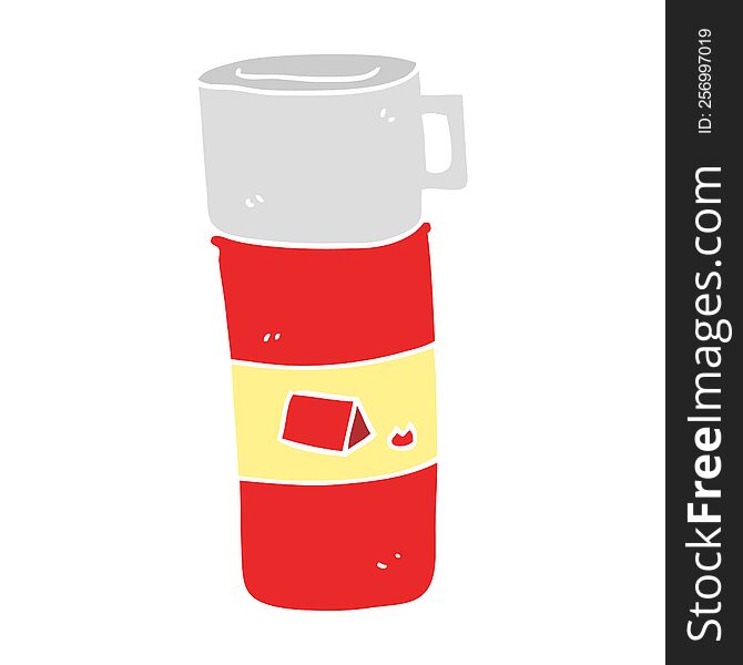 flat color illustration of camping flask. flat color illustration of camping flask