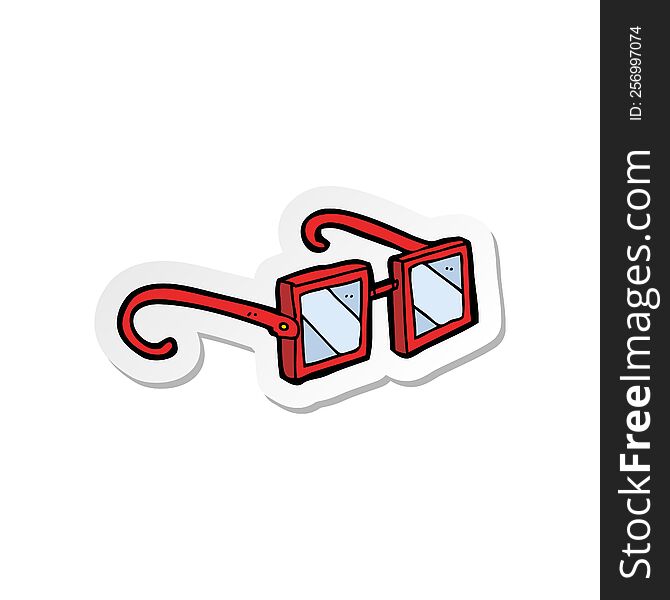 Sticker Of A Cartoon Glasses