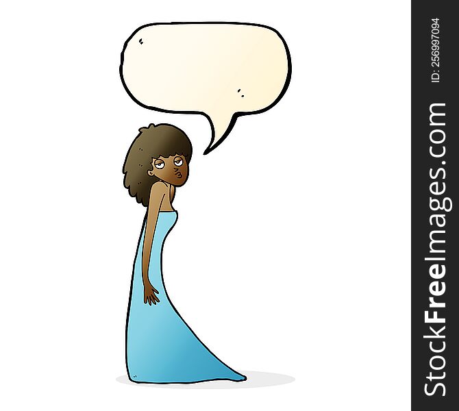 cartoon woman pulling photo face with speech bubble