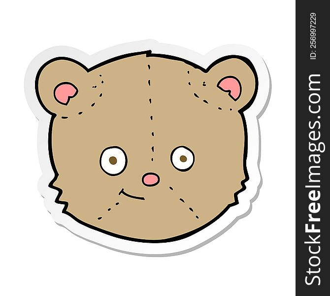 sticker of a cartoon teddy bear head