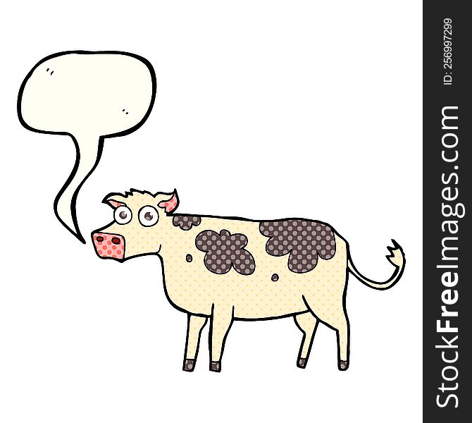 Comic Book Speech Bubble Cartoon Cow