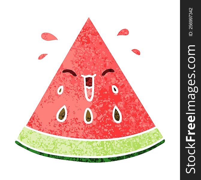 Quirky Retro Illustration Style Cartoon Watermelon