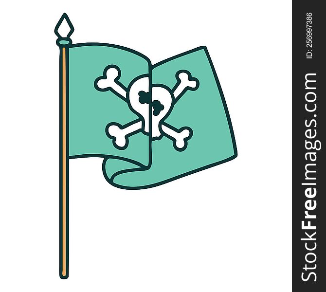 Tattoo Style Icon Of A Pirate Flag