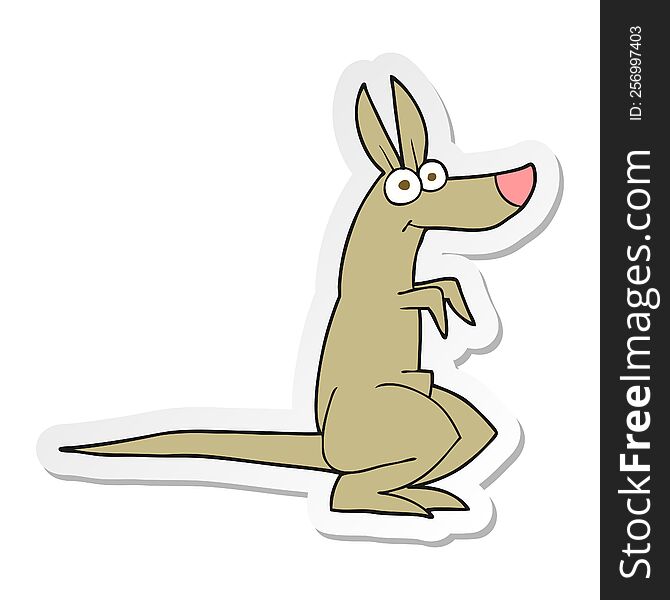 sticker of a cartoon kangaroo