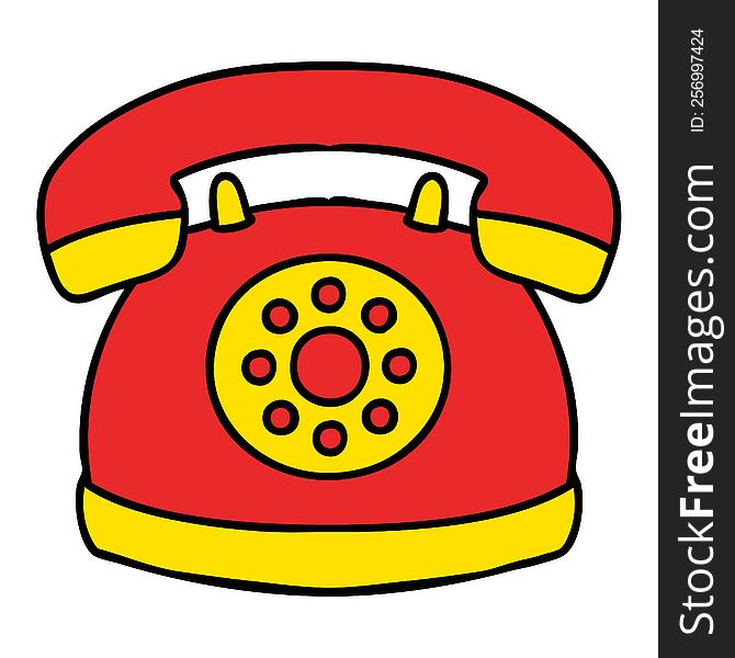 cartoon of an old style telephone