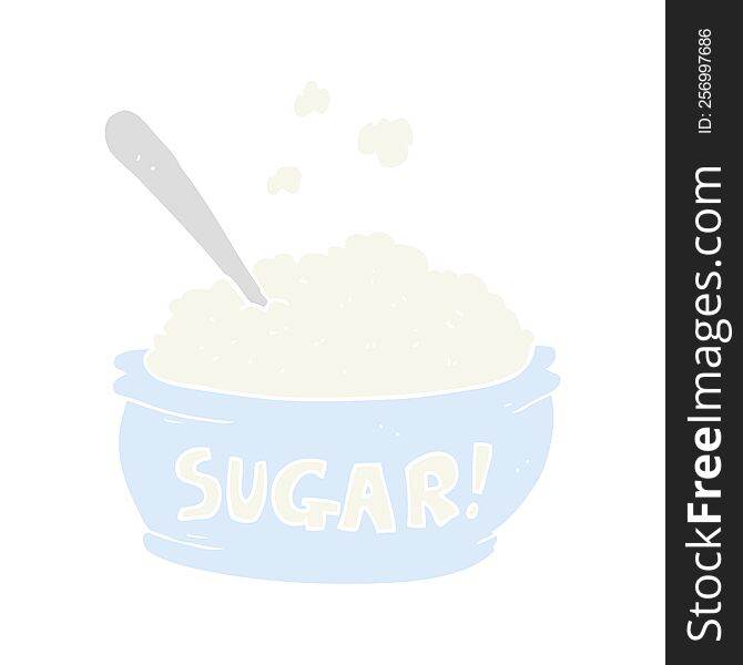 Flat Color Illustration Of A Cartoon Sugar Bowl