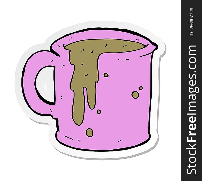 sticker of a cartoon coffee mug