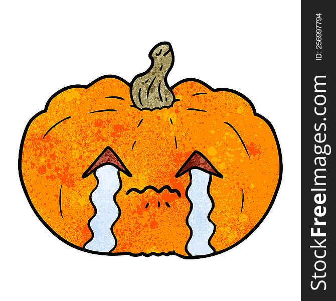 cartoon crying halloween pumpkin. cartoon crying halloween pumpkin