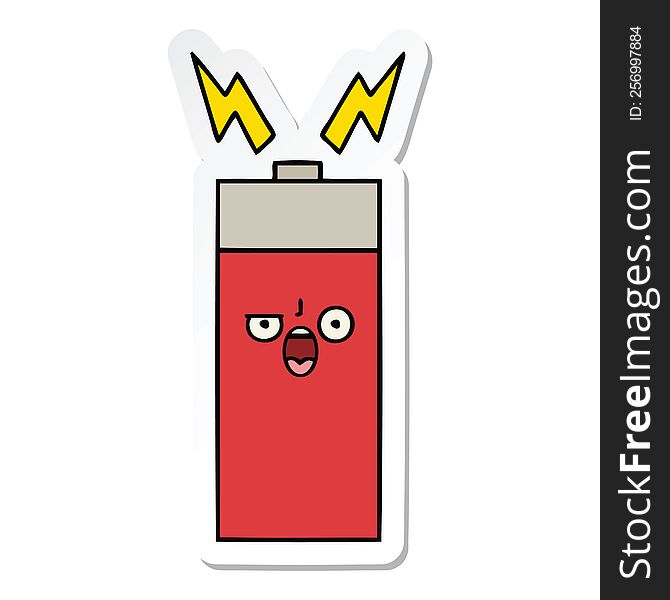sticker of a cute cartoon battery