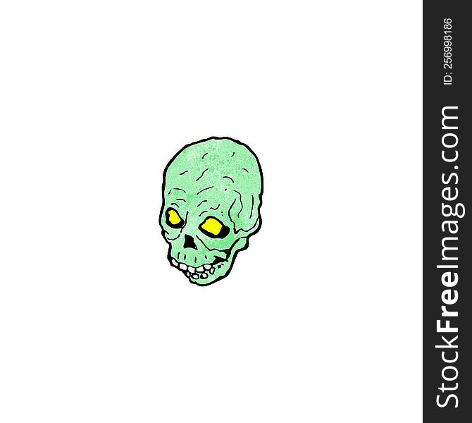 Cartoon Green Skull