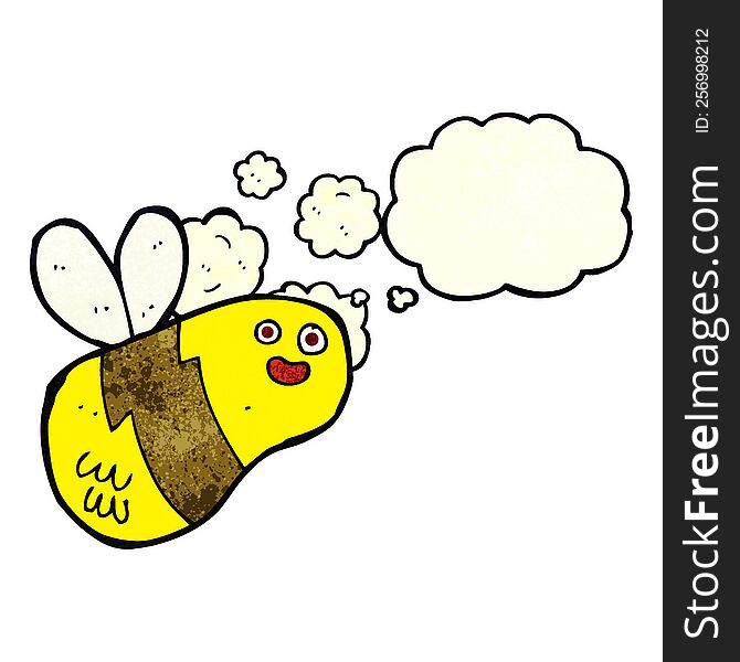 cartoon bee with thought bubble