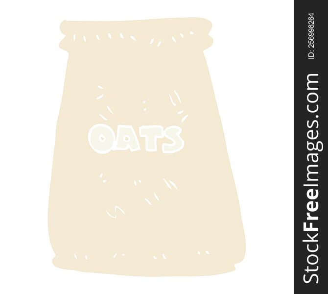 Flat Color Illustration Of A Cartoon Bag Of Oats