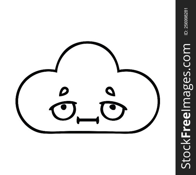 Line Drawing Cartoon White Cloud