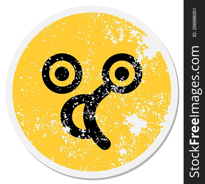 cute gasping shocked face circular sticker