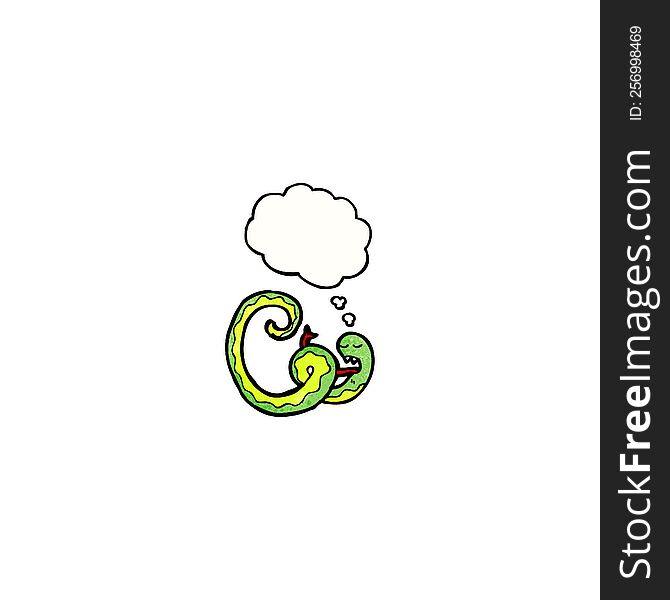 Cartoon Snake With Thought Bubble