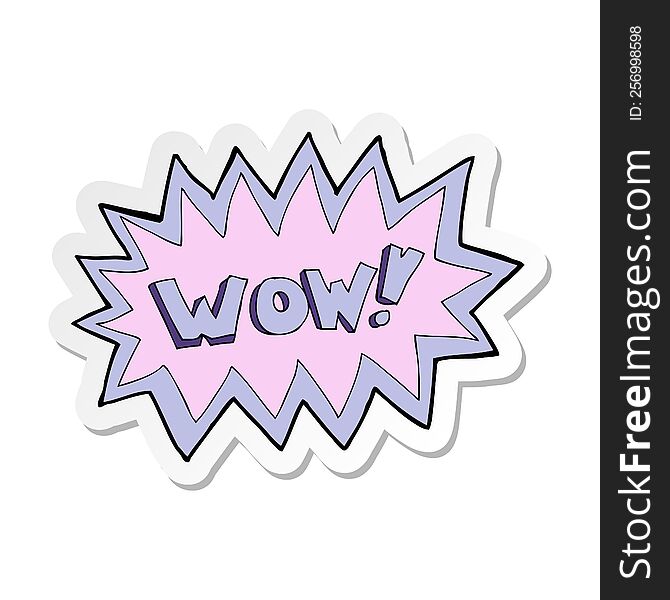 sticker of a cartoon wow explosion