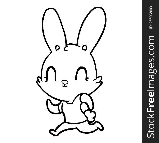 cute cartoon rabbit running. cute cartoon rabbit running