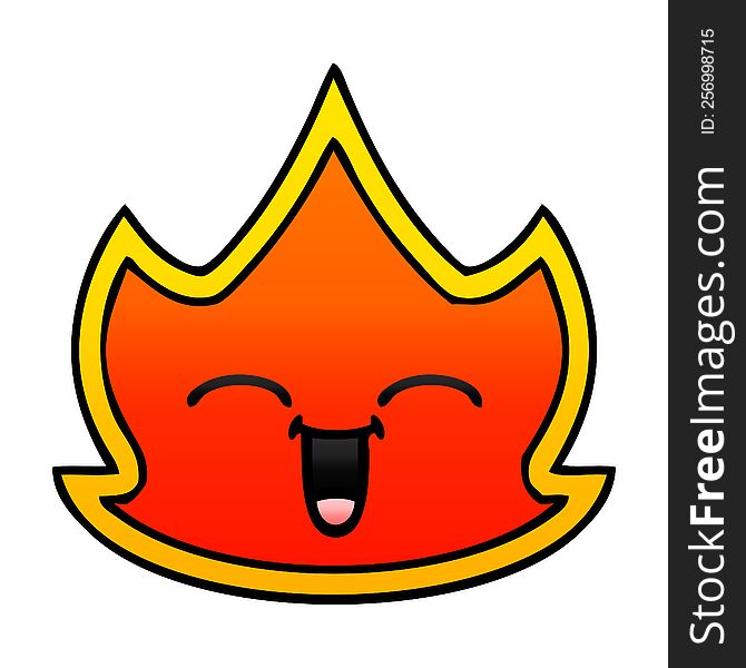 gradient shaded cartoon of a fire. gradient shaded cartoon of a fire